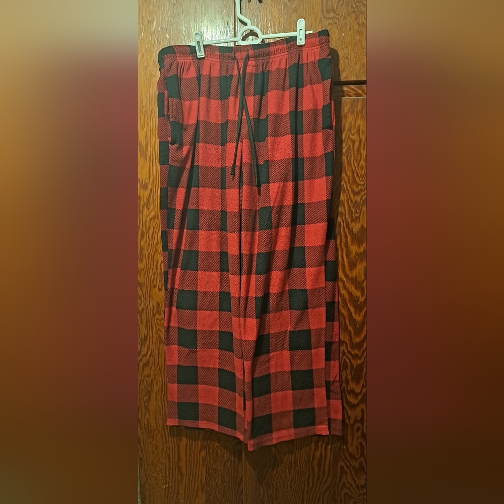 Buffalo Plaid Red and Black Checkered Flannel Pajama fluffy lounge Pants